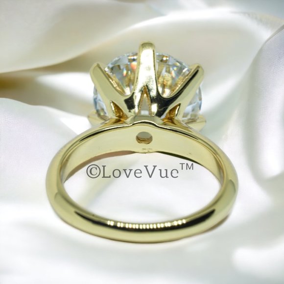 Certified 5ct. t.w. Diamond Elegant Brilliant Cut Solitaire Gold Engagement Ring - Picture 6 of 16